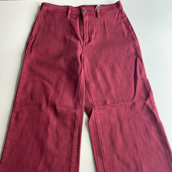 Vince Crop Leg Trouser Denim in Red